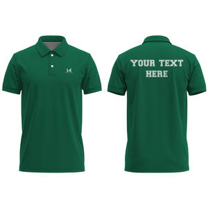 Chemises polo décontractées pour hommes personnalisées à manches courtes de haute qualité avec tissu sergé anti-rétrécissement Logo imprimé à l'écran sur le devant - Product Image 3