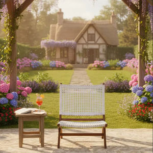 Fauteuil de salon en rotin tressé Solobeat, écologique, design moderne, pour une utilisation en intérieur/extérieur dans les villas et les salles à manger - Product Image 1