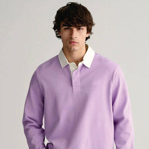 เสื้อแขนยาวไซส์ใหญ่สำหรับผู้ชายใส่สบายผ้าเจอร์ซี่ลายพื้นสำหรับใช้ในชีวิตประจำวันและกลางแจ้ง - Product Image 2