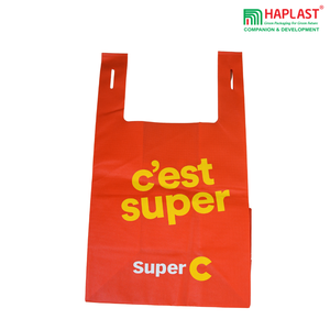 Promotion bon marché en gros Logo personnalisé Non tissé T Shirt sac Non-tissé Gilet sac Supermarché Shopping Non tissé Sac réutilisable - Product Image 2