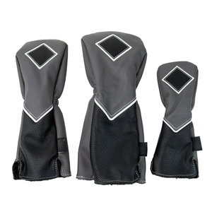 Colores personalizados Logo parche disponible impermeable PU cuero Golf cabeza cubre en Negro Azul Marino OEM/ODM Bienvenido Golf Headcover cuero - Product Image 1