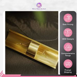 ที่ใส่ธูปทองเหลืองผ้าซาตินเนื้อแข็งหรูหราออกแบบด้วยมือสีทองสำหรับการตกแต่งภายในและบ้าน - Product Image 6