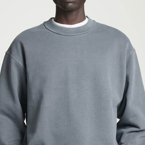 Nueva llegada sudadera de hombre de cuello redondo de secado rápido de gran tamaño básica de alta calidad sudadera de mezcla de algodón personalizada al por mayor - Product Image 5