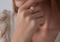 Bague Fidget Spinner en Opale Plaqué Or 14K de Haute Qualité pour Cadeaux de Fiançailles et d'Anniversaire - Meilleur Prix de l'Exportateur Indien