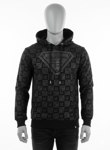 Prix d'usine en gros, sweat-shirt à capuche personnalisé avec broderie sur le devant, strass, tissu polaire, polyester/coton - Product Image 3