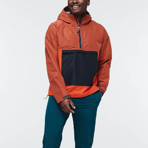 Veste de pluie longue rayée imperméable pour homme Anorak |   Pull à capuche mi-zippé avec poches cargo |   Coque technique pour l'extérieur - Product Image 4