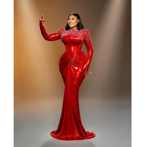 Vestido Tradicional Africano de Lujo con Bordado de Patrones, Ajuste Delgado, Poliéster, Algodón, Seda, Baati GEORGE WRAPPERS, Transpirable y Ecológico - Product Image 1