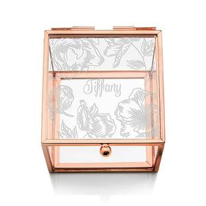 Newest Dice Shape Glass <b>Ring</b> <b>Box</b> <b>Jewellery</b> Organizer Made With Glass And Metal Gold Polish Frame For Birthday Wedding Engagement - Product Image 2