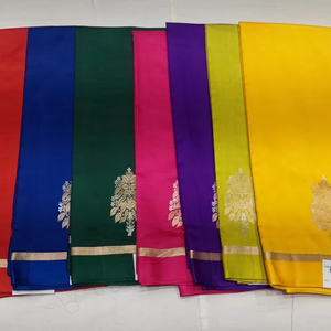 Saree en soie pure 100% indien au design traditionnel avec des vêtements ethniques élégants pour les mariages et les occasions festives d'Inde - Product Image 1