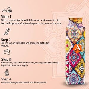 Bouteille d'eau en cuivre pur de haute qualité disponible en différents styles avec emballage de qualité supérieure meilleure bouteille en métal de grossiste - Product Image 3