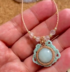 Super Qualité À La Mode Macramé Collier Lisse Percé Malachite Ovale Forme Cristal Pendentif Réglable Bijoux pour la Saint-Valentin - Product Image 4