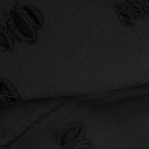 Sudadera con capucha desgastada con detalle rasgado minimalista Detalle de costura deshilachada Sudadera con capucha desgastada lavada con ajuste moderno mezclado de algodón - Product Image 3