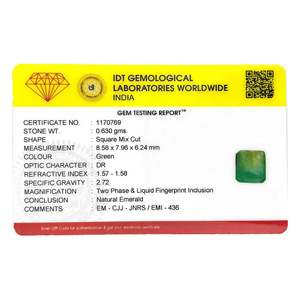 พลอยมรกตธรรมชาติ 3.15 กะรัต รูปทรงต่างๆ สีเขียว รับรองโดย IGI - Product Image 4