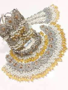 Ensemble de bijoux de mariée en acier inoxydable lourd avec strass, plaqué argent, collier classique à plusieurs rangs, boucles d'oreilles cloutées, anniversaire, femme - Product Image 2