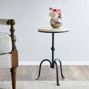 Black <b>iron</b> side <b>table</b> with stylish legs great for modern glam interiors or boutique hotel rooms - Product Image 6