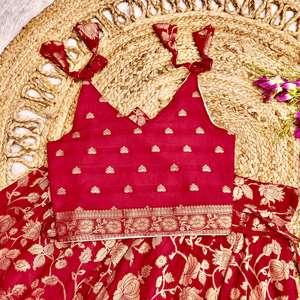 Seda Khadi Georgette de calidad superior con tejido infantil Lehenga Choli fabricante DE MODA INFANTIL DE LA India al precio más bajo - Product Image 5