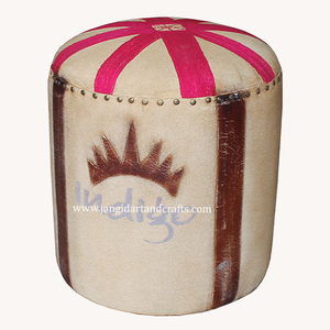 Pouf ottoman en toile imprimée à la main d'Inde, meuble rembourré de qualité supérieure, artisanat Jangid - Product Image 4