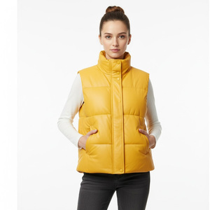 Chaleco de Cuero Genuino Impermeable para Mujer, Proveedor de Fábrica OEM, Venta al por Mayor, Personalizado, Sin Mangas, Estilo Motero, Ropa Exterior de Moda - Product Image 1