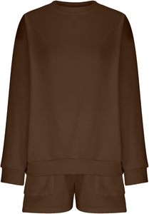 Logo personnalisé fabriqué en usine 100% coton polaire femmes hiver décontracté Streetwear ensembles courts genou sweat short sweat ceinture - Product Image 4