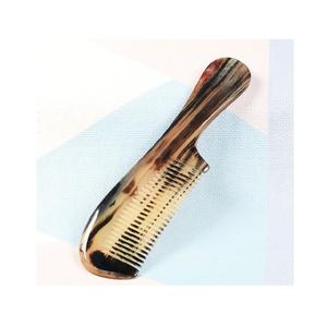 Peigne en corne outil fait main durable écologique finition polie lisse fabriqué à partir de corne excellent choix pour les soins des cheveux et de la barbe - Product Image 1
