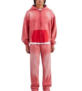 Ensemble de survêtement pour homme en deux pièces, sweat-shirt et pantalon de survêtement à jambes larges, imprimé uni, coupe régulière, pour l'hiver - Product Image 4