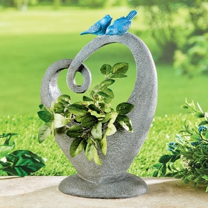 Artesanía de Metal escultura de jardín vacaciones decoración de Navidad hecho a mano corazón sólido con pájaros sentados estatuilla esculpida decoración del hogar - Product Image 6