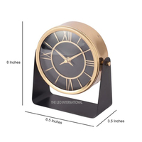 Horloge de table moderne faite à la main, qualité spéciale, en aluminium poli argenté, métal, aspect avion
