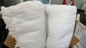 Ihram, % 100 coton, mousseline 4 couches, fabriqué en Turquie, couleur blanche, anti-transpirant, hydrophile, tricot simple - Product Image 4