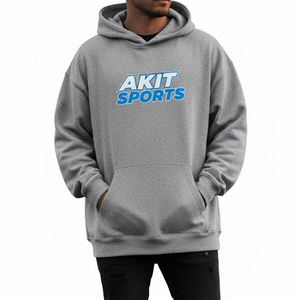 Sudadera con Capucha Extra Grande de Invierno para Hombre, Calidad Premium, Logotipo Personalizado en Relieve, Cuello con Capucha, Corte Holgado, 100% Algodón Felpa, 2 Piezas - Product Image 1