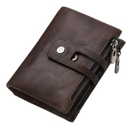 Dompet Wanita Kulit Asli & PU Berkualitas Tinggi dengan RFID Blocking, Ukuran Pendek, Penutup Ritsleting, Lapisan Poliester