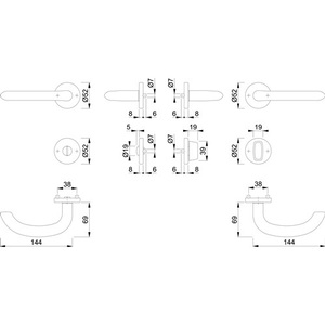 Juego de Rosetas Marseille E1138Z/42KV/42KVS de Acero Inoxidable F69 en Forma de U SK/OL DIN Izquierda/Derecha D/D HOPPE, Accesorio para Chimenea - Product Image 3