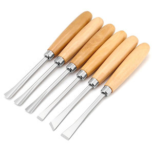 Nouvel Arrivage Offre Spéciale Outils de sculpture sur bois et copeaux, Ensemble de 6 pièces avec embouts en acier inoxydable et manche en bois Chanar, En vente - Product Image 1