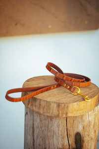 Narrow Dog <b>Leash</b> - Tan Croc Print Weight Reduction - Product Image 4