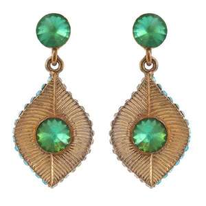 Kriaa Boucles d'oreilles pendantes plaquées or antique Manchette en pierre autrichienne fine 1301420 - Product Image 1