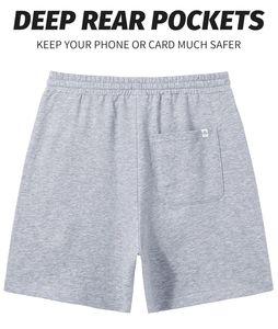 กางเกงขาสั้นผู้ชายทรงสปอร์ตกางเกงสเวตเตอร์ผ้าคอตตอนสำหรับ100% ทรงลีโมผ้ายืดปิดเอวยางยืดสีเข้มสีอ่อน - Product Image 2