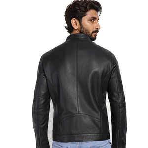 Chaquetas de piel auténtica para hombre con estilo al por mayor con logotipo personalizado | Abrigos ajustados de estilo motorista para ropa informal y formal - Product Image 5