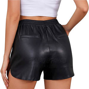 กางเกงขาสั้นลำลองหนังแท้สำหรับผู้หญิงรุ่นใหม่ ระบายอากาศได้ดี เป็นมิตรกับสิ่งแวดล้อม กันลม เอวยางยืด ปรับแต่งได้ แฟชั่นทันสมัย - Product Image 2