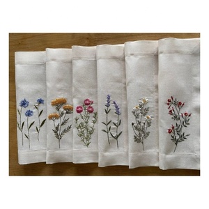 Luxury Handmade <b>Beaded</b> Sea Green Ultra Classy Custom Square Heat Resistant Organic Cotton GOTS Certificate Quick Dry Tablemats - Product Image 5