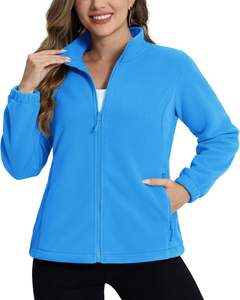 Chaqueta polar ligera con cremallera para mujer para invierno 2024 tela transpirable con bolsillos para actividades al aire libre Manténgase caliente - Product Image 1