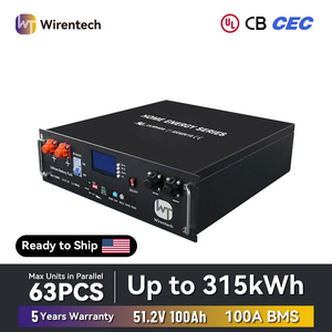Rak Baterai 51.2V 100Ah 5.12KWh Sistem Penyimpanan Energi Modular UL1973 CE CB MSDS UN38.3 Pengiriman Cepat AS - Product Image 1