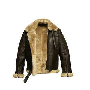 Vestes en cuir aviateur pour hommes d'hiver de haute qualité Veste best-seller pour hommes Veste pour hommes à bas prix tendance OEM - Product Image 3