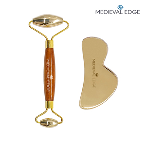 100% Original Kansa visage rouleau B-forme Gua Sha ensemble plus grand Massage de la société de fabrication pour une peau lisse et radieuse tonification du visage - Product Image 5