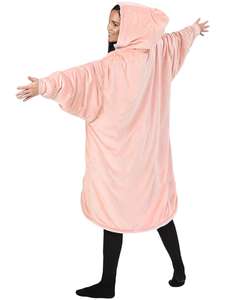 2025 Ultra suave de gran tamaño 100% algodón polar con capucha manta capucha bolsillo transpirable ecológico acogedor usable sudadera para - Product Image 5