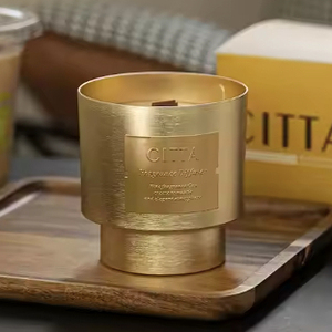 Pots à bougies en laiton vides finis brossés personnalisés les plus vendus conteneurs votifs uniques ronds pour cire de soja en métal en vrac avec gravé - Product Image 6