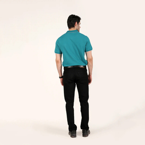 Camiseta Deportiva WAGSAM para Hombre, de Color Sólido, Manga Corta, Transpirable, Tejida en Poliéster/Algodón, Estilo Casual, Verde Azulado - Product Image 6
