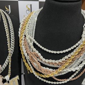 Luxury Miami Hip Hop Unique Style Diamond Necklaces 925 <b>Sterling</b> <b>Silver</b> Cuban Link <b>Chain</b> VVS Diamond Fine Jewelry <b>for</b> Men <b>Women</b> - Product Image 5