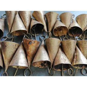 Recycled Iron Rustic Jingle <b>Bells</b> Cone Shape Craft Tools & Supplies 1.75 Inches Lot - Product Image 6