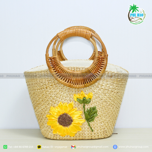 Producto caliente Bolsas de jacinto de agua natural tejidas a mano para exportación Servicios de marca y embalaje personalizados ofrecidos - Product Image 2