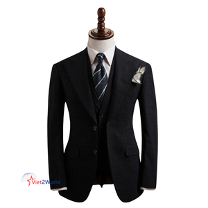 ชุดสูทผู้ชายสไตล์ยุโรปอเมริกันสุดหรูระดับพรีเมียม แบบสั่งตัด แขนยาว สำหรับงานแต่งงานและธุรกิจ ระบายอากาศได้ดี ติดซิป กระดุมแถวเดียว ผ้า 100% - Product Image 2