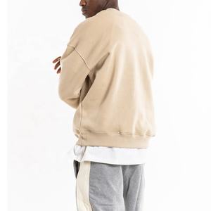 Sudadera con capucha de cuello redondo de algodón de rizo francés para hombre, ropa de hombre Unisex, sudadera de cuello redondo de manga larga de gran tamaño - Product Image 5